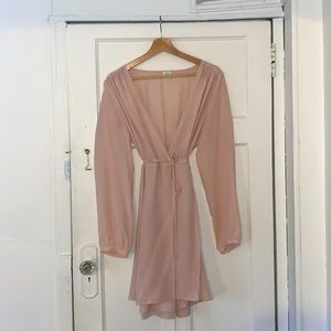 100% silk Wilfred pink wrap dress
